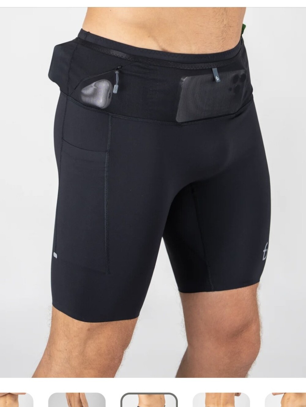 Flipbelt Ouray Compression Black Performance Running Shorts with Storage